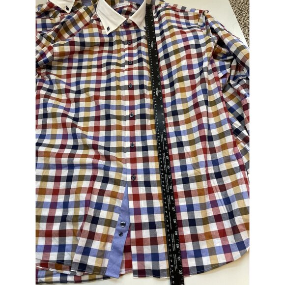 MorCouture Mens Multicolor Plaid Button Up Dress Shirt Size XL XXXL 4XL - Picture 11 of 12